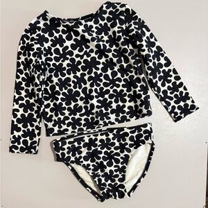 Marimekko Black and White Floral Kids Rashguard Set
